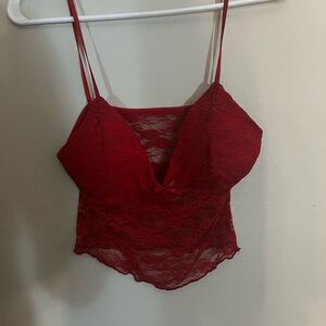 SHEIN Red Lace Chemise